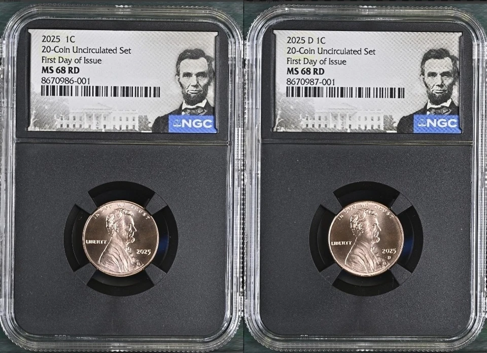 2025 P  D 1C Penny Abraham Lincoln Shield Cent NGC MS68 RD Red FIRST DAY Issue % - Image 1 of 4