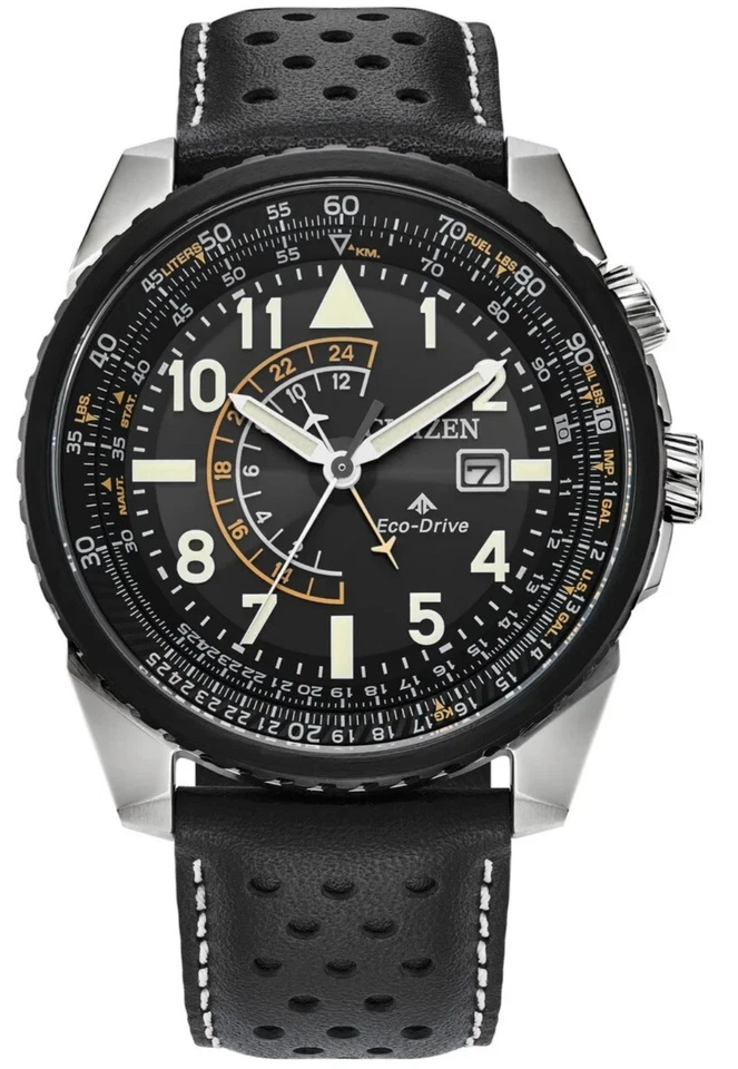 Citizen Men's Nighthawk Date Indicator Eco-Drive Black Watch 42 MM BJ7137-07E