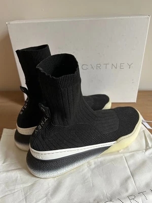 STELLA MCCARTNEY Negro Elástico Plataforma Tobillo Calcetín Botas Entrenadores 40 UK7 £550 Foto 1 de 4