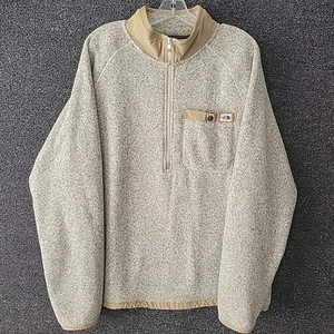 The North Face Gordon Lyons 1/4 Zip Pullover Men XL Fleece Sweater Jacket Beige - Picture 1 of 7