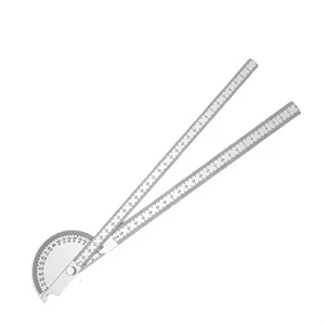 Adjustable Stainless Steel Angle Protractor Two Arms 2in1 Measuring Tool 30cm - Picture 1 of 8