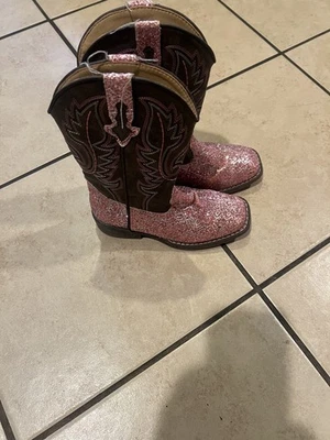 Botas de Vaquero Roper Niños Pequeños Niñas Cuero Rosa Brillo Azteca 13 Foto 1 de 4