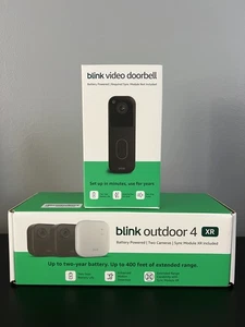 Bundle-Blink 2-pc Camera System with 400' Range and Sync Module XR+Doorbell NEW. - Picture 1 of 5