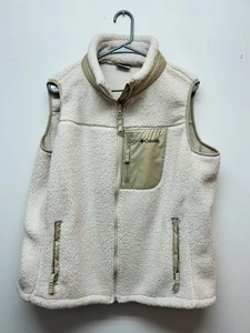 Columbia Womens Holly Hideaway Fleece Vest 2XL Cream Full Zip Sleeveless NWOT - Picture 1 of 6