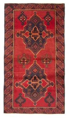 Alfombra oriental tradicional vintage anudada a mano de 3'4" x 6'0" alfombra de lana Foto 1 de 4