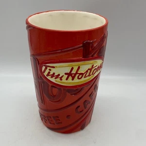 Tim Hortons 8” Vase Or Utensil Holder Large Coffee Cup Replica HTF Rare Unique - Foto 1 di 4