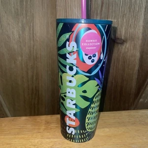 Starbucks Hawaii Collection Palm Leaf Tropical Stainless Steel Tumbler 24oz SKU - Picture 1 of 7