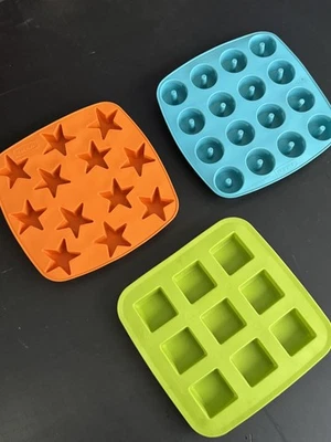 Ikea Ice Cube Tray Jello, Candy  Rubber Silicone Molds Shapes Set of 3 - Image 1 of 4