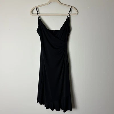 Vestido De Colección Nicole Miller Para Mujer 4 Negro Sin Mangas Vestido Hada Gótico Y2K Foto 1 de 4