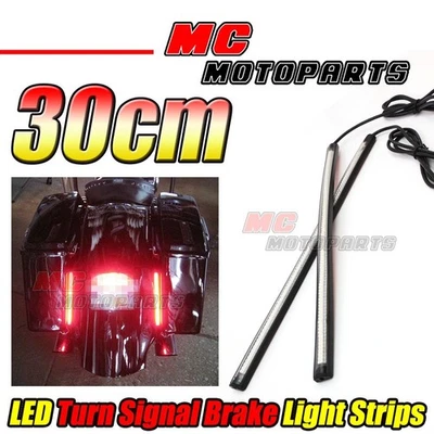 Tira de luces LED de señal de funcionamiento de horquilla delantera de 300 mm para motor Suzuki Foto 1 de 4