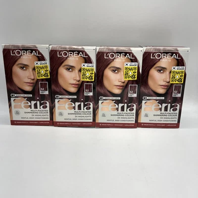 L'Oreal Paris Feria Multi-Faceted Permanent Hair Color 52 Auburn Rose 4 Pack - Image 1 of 4