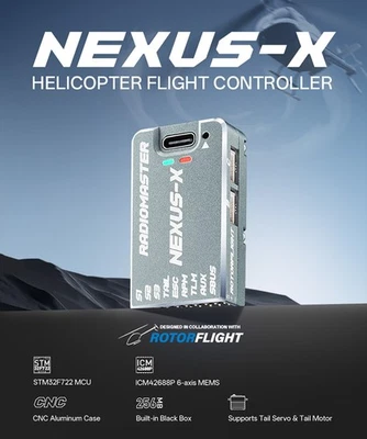 RadioMaster NEXUS-X Helicopter Gyro 5-16V 256MB Support CRSF ELRS GHOST S.BUS - Image 1 of 4