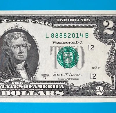 LUCKY Year 2014 (L 88882014 B) $2 Two Dollar Bill 2017A Series *UNC* - Image 1 of 4