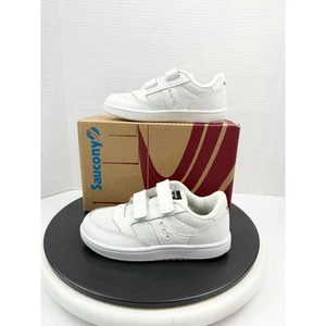 Saucony Baby Jazz Court weiß Kinder Leder Klettverschluss Sneaker Größe 12 W Schuhe - Bild 1 von 9