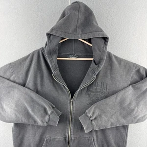 Vintage Oneill Hoodie Mens XL Gray Full Zip Sweatshirt Y2K Surf Motocross - Picture 1 of 24