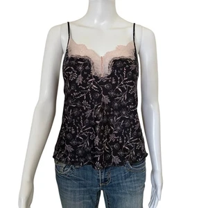 Victoria's Secret Gray Pink Lace Trim Camisole Adjustable Strap Tank Top XS - Picture 1 of 9