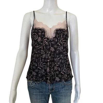 Camiseta sin mangas Victoria's Secret gris rosa encaje ribete camisola correa ajustable XS Foto 1 de 4