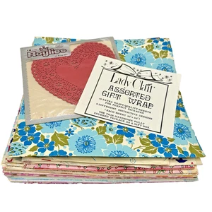 Vintage Lot of 35 Loose Sheets 1950's-1990's Multi/All Occasion Gift Wrap Paper - Picture 1 of 18