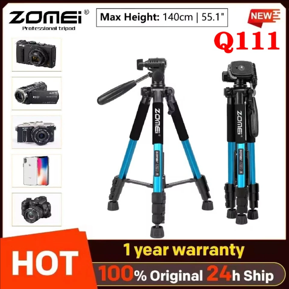 US ZOMEI Q111 Portable Travel Tripod DSLR Camera Tripod with Pan Head Holder New - Image 1 of 4