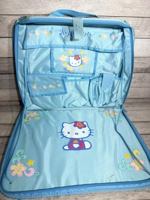 Vintage Y2K  Hello Kitty Backseat Car Travel Art Tray Pockets Organizer Blue - Image 1 of 4