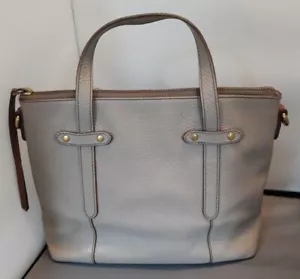 Fossil beige leather bag. - Picture 1 of 8