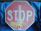STOP SIGN Authentic Retired Traffic Metal DOT Sign Shield 24" x 24"  Man Cave