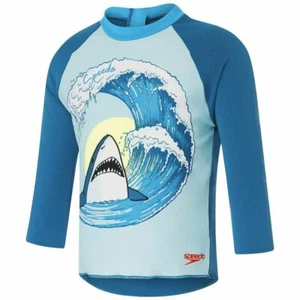 Speedo Toddler Boys Into the Deep Long Sleeve Sun Top, Toddler Boys Rashie - Picture 1 of 2