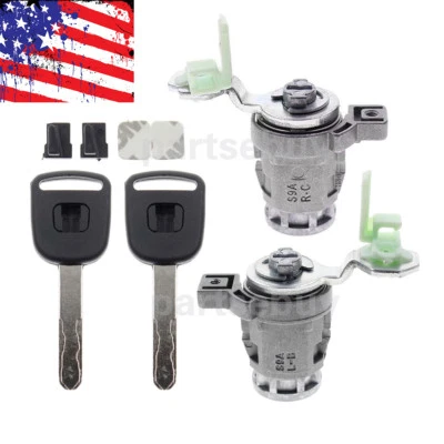 Juego de cilindros de cerradura de puerta delanteros para Honda Accord Civic Odyssey S2000 con llaves Foto 1 de 4