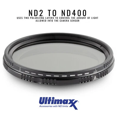 67mm Variable Neutral Density Filter ND2-ND400 by ULTIMAXX - Brand New