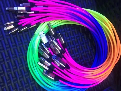 3 FT Rainbow Micro CHARGING CABLE FAST CHARGER FOR SAMSUNG NOTE S4 S5 S6 S7 EDGE - Image 1 of 2