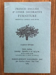 French English Decorative Furniture Parke Bernet Auction Catalog Sept 27 1969 - Imagen 1 de 3