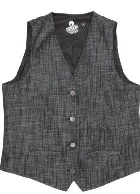 Nuevo con etiquetas Chaleco Chef Works Colección URBAN Botón Frontal Gris Negro Mezcla Algodón Talla L Foto 1 de 4