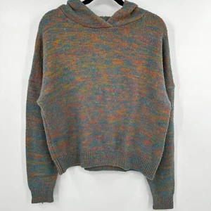 Ivory Ella Sweater Womens Large Multi Embroidered Drop Shoulder Hooded Pullover - Picture 1 of 10