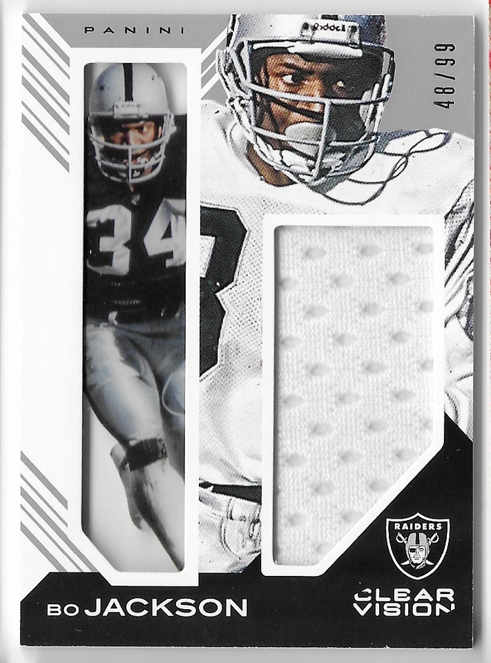 BO JACKSON 2015 PANINI CLEAR VISION GAME-WORN JERSEY CARD #48/99! - Image 1 of 1