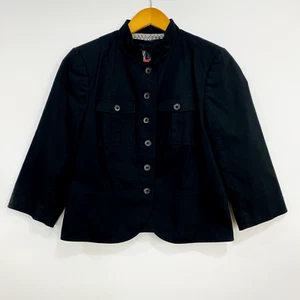 Apostrophe Blazer Women's 8 Black Military Chef Artist Office Girlboss Jacket - Picture 1 of 11