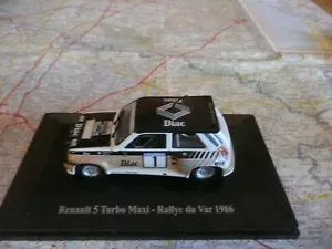 RENAULT 5 Turbo Maxi n°1 Rallye du Var 1986 Chatriot ELIGOR 1/43 sur socle - Foto 1 di 2