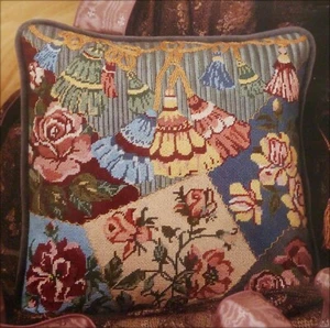 Something Special Crazy Quilt Tassel Needlepoint Pillow Kit 30777 Open Unused - Picture 1 of 4