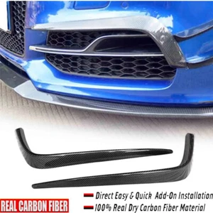 CARBON Fiber Front Eyebrow Canards Splitter Air Vent Covers For Audi A3 Sline/S3 - Foto 1 di 7