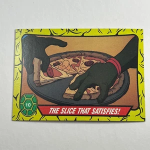 1989 Topps TMNT Teenage Mutant Ninja Turtles #10 The Slice That Satisfies Pizza - Imagen 1 de 2
