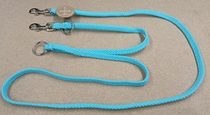 Hundeleine Führleine Hunde Doppelleine 2m - 2fach verstellbar türkis Leine (E45) - Bild 1 von 1