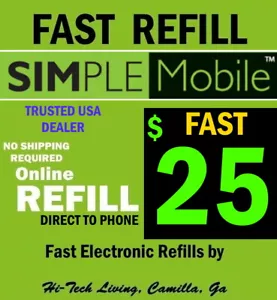 RICARICA MOBILE SEMPLICE $25 ⭐ PRENDILA OGGI ⭐ DIRETTA AL TELEFONO ⭐ VENDITORE A 5 STELLE! - Foto 1 di 2