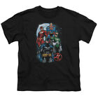Justice League The Four Kids Youth T Shirt Licensed DC Comics Tee Black