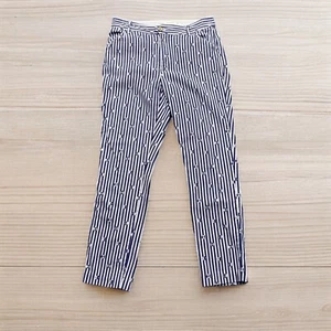 Anthropologie Essential Slim Pants Women's 4 Blue White Striped - Picture 1 of 6