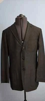 Mauro Grifoni Mens Luxury Blazer Jacket 3 Button Wool Microfiber Grey Size 50 40 - Image 1 of 4
