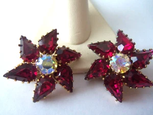 Vintage hinreißende rote Juliana D & E Ohrringe - Bild 1 von 3