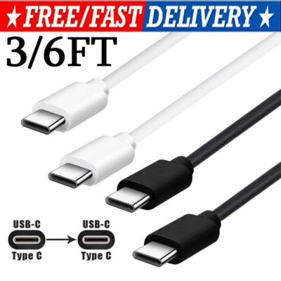  USB-C to USB C Type-C Fast Charging Data SYNC Charger Cable Cord 3/6/10FT LONG - Image 1 of 4