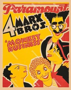 4 MARX BROTHERS in MONKEY BUSINESS 1931 -  11 x 14 POSTER TROLLEY DISPLAY CARD - Picture 1 of 1