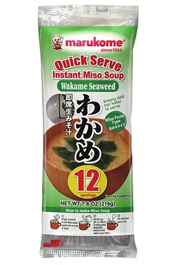Marukome Japanese Instant Wakame Seaweed Miso Soup (Contain 12 Bags) Gluten Free - Image 1 of 1