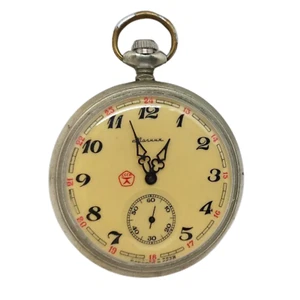 Vintage Molnia Wolves 18 Jewels USSR Russian Mechanical Pocket Watch Molnija - Picture 1 of 20