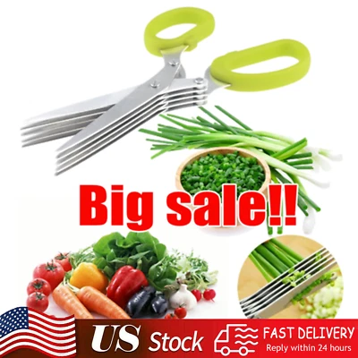 Herb Scissors Set with 5 Blades and Cover - Multipurpose Kitchen Chopping Shear - Image 1 of 4